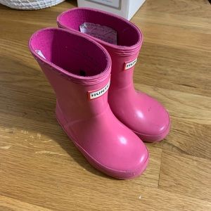 Pink hunter boots